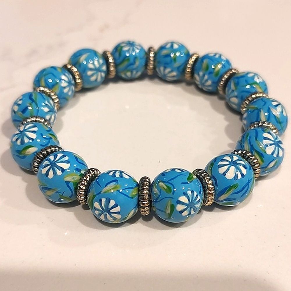 Angela Moore Classic Stretch Bracelet Capri Blue